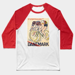 Tour De France Vintage 1937 Danemark Bicycle Racing Print Baseball T-Shirt